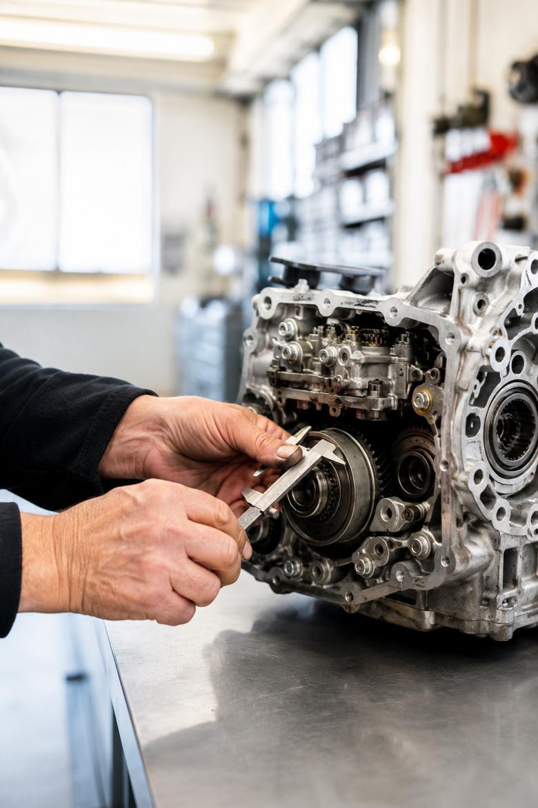 Präzise Handarbeit am Getriebe